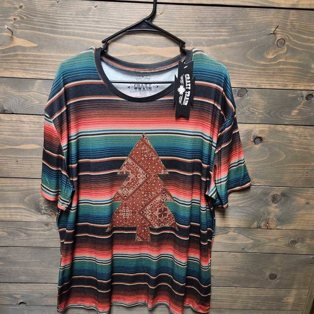 NWT CRAZY TRAIN CHRISTMAS SERAPE SHIRT SIZE XXL